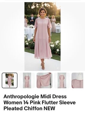 Anthropologie blush midi dress